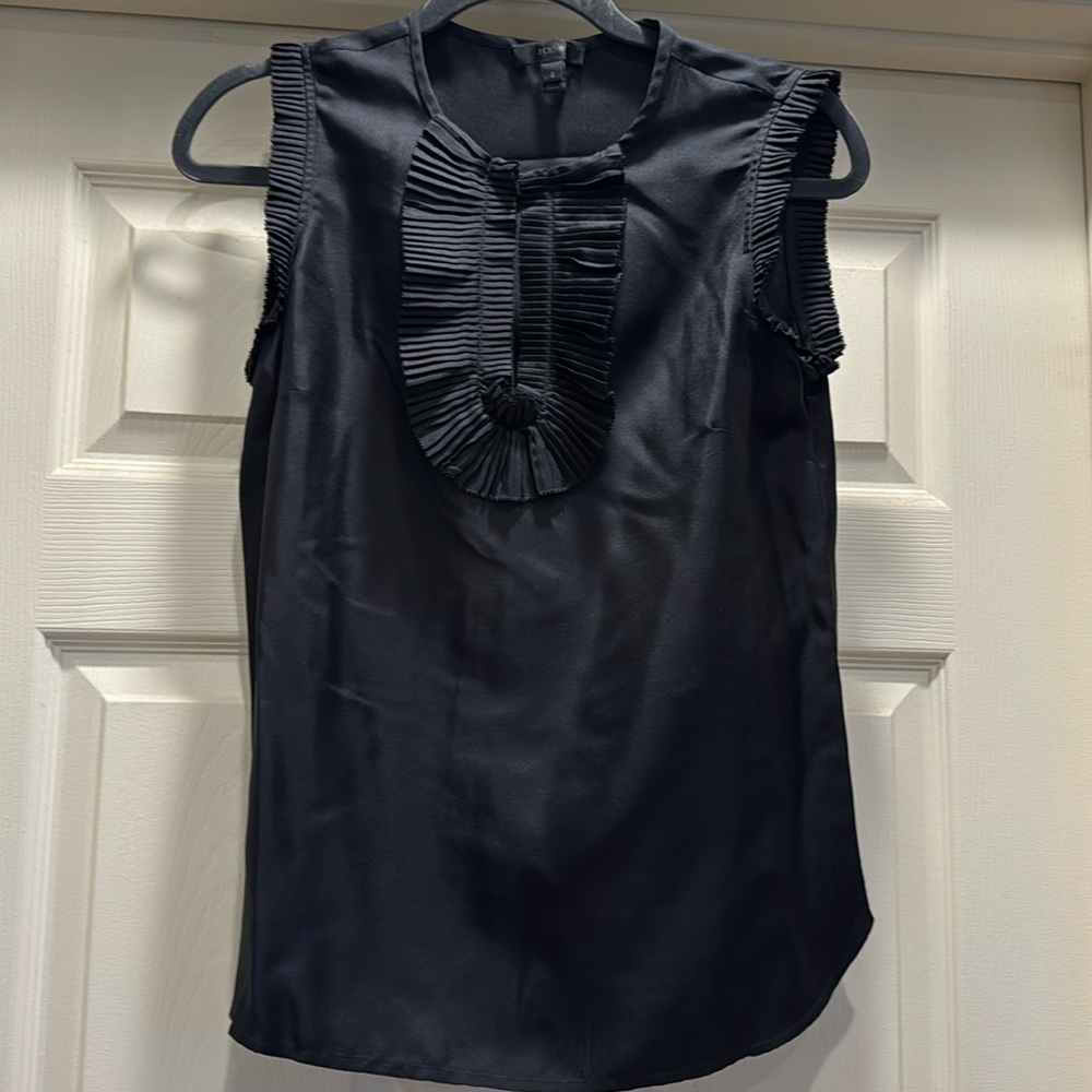 J.Crew Black 100% Silk Blouse